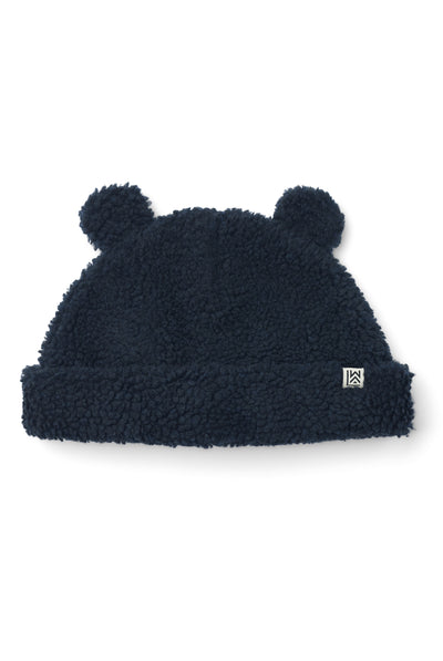 Liewood Bibi Pile Beanie with ears navy back