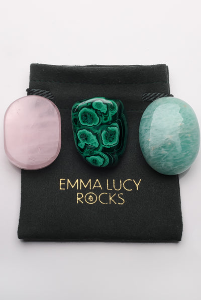 Emma Lucy Rocks The Master Blasters - Malachite & Rose Quartz & Amazonite