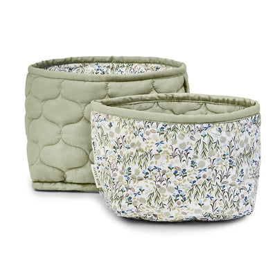 Small Quilted Storage Baskets Set of 2 - Riverbank
