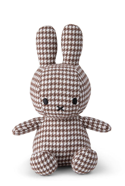 Miffy Sitting Pied-de-Poule Brown - 23 cm