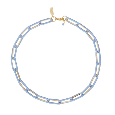 Enamel Chain Necklace- Blue