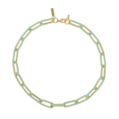 Enamel Chain Necklace- Mint