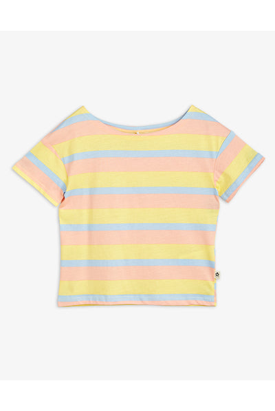 mini rodini PASTEL STRIPE T-SHIRT.