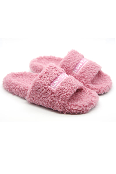 Love Yourself Pink Slippers