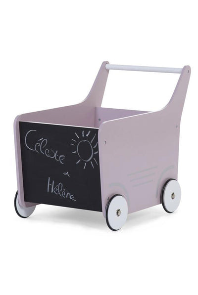 CuddleCo Wooden Toy Stroller - Soft Pink
