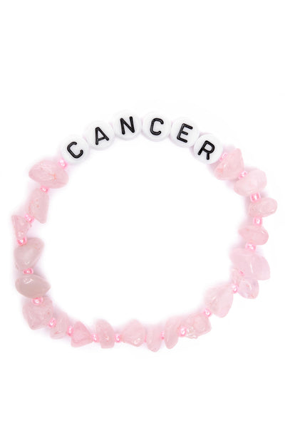 CANCER Rose Quartz Crystal Healing Bracelet